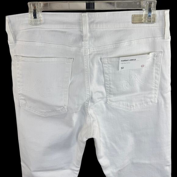 Adriano Goldschmied AG Farrah Ankle Jeans White 30R High Rise Skinny Stretch - Picture 12 of 13